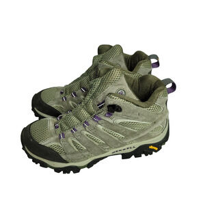 Merrell Boots Womens 9 Olive Moab 2 Mid WP Hiking Waterproof Outdoor Trail Shoe